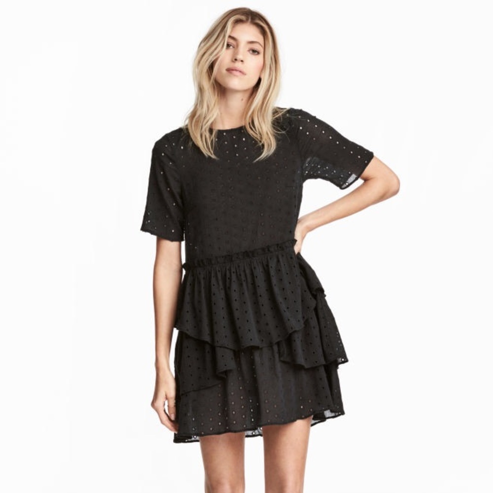 H&M Eyelet Ruffle Dress